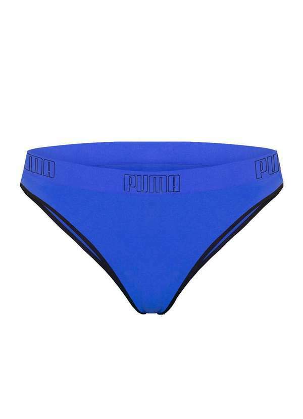 Puma - Calcinha Biquíni Puma sem Costura Feminina Azul
