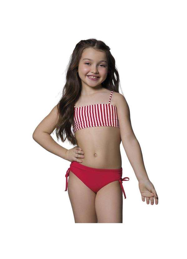 Selene - Calcinha Biquíni Selene com Amarração Infantil Vermelho 2