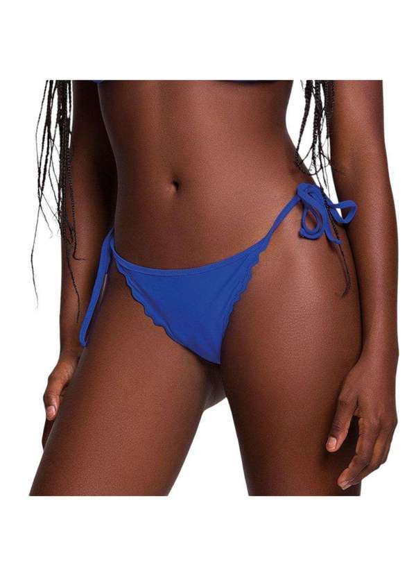 Selene - Calcinha Biquíni Selene Frufru com Laço Feminina Azul