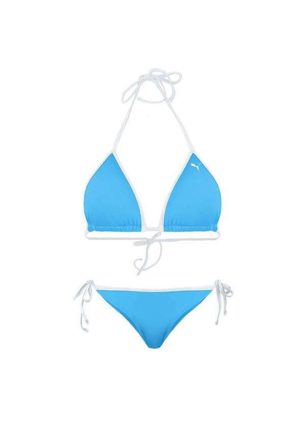 Puma - Conjunto Biquíni Puma Top Calcinha Laço Feminino Azul
