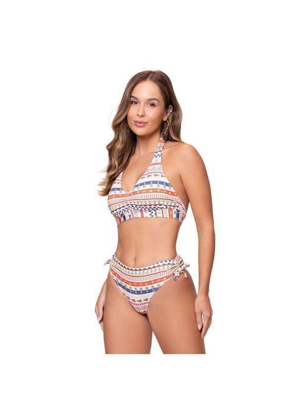 Selene - Conjunto Biquíni Selene Top Calcinha Amarração Feminino Bege