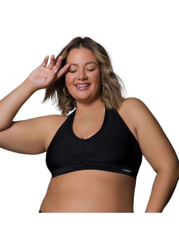 Selene - Top Biquíni Selene Frente Única Plus Size Feminino Preto