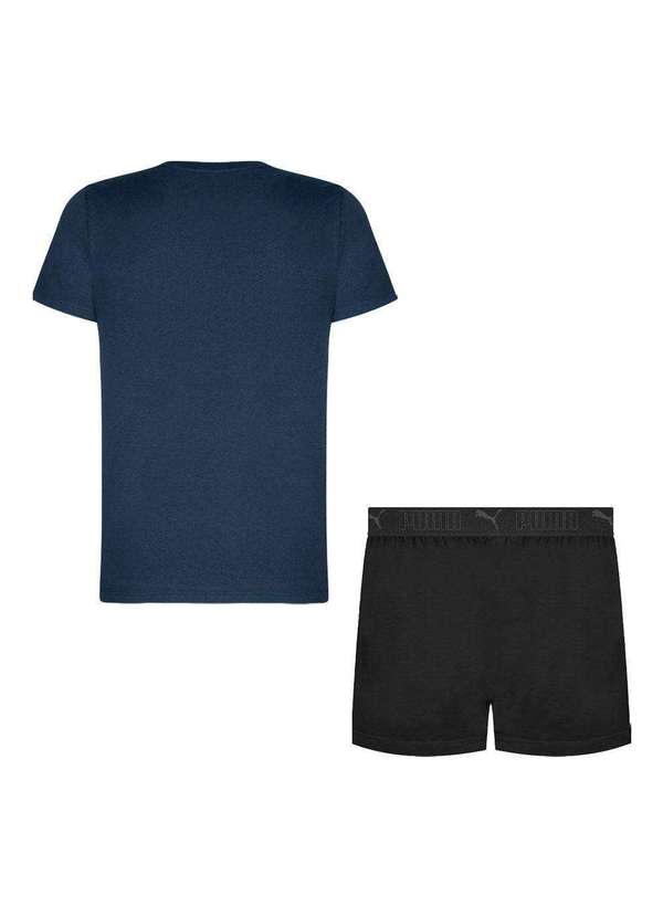 Puma - Pijama Puma Camiseta e Samba Canção Masculino Azul 2