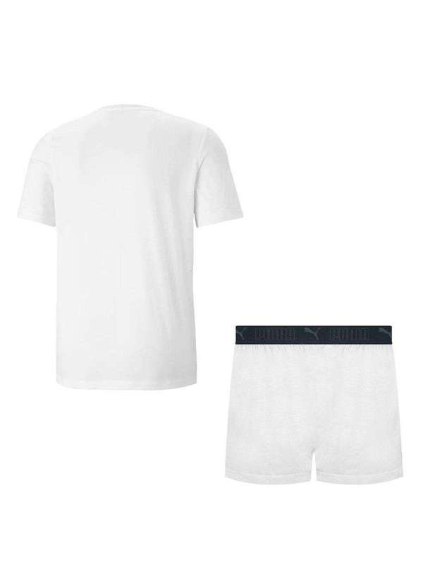 Puma - Pijama Puma Camiseta e Samba Canção Masculino Branco 2