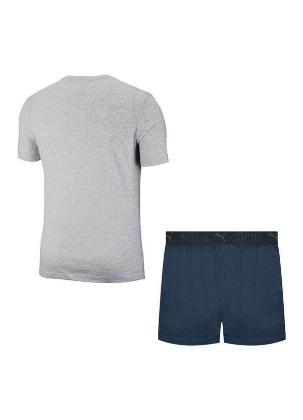 Puma - Pijama Puma Camiseta e Samba Canção Masculino Cinza 2