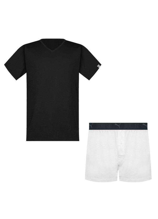 Puma - Pijama Puma Camiseta e Samba Canção Masculino Preto