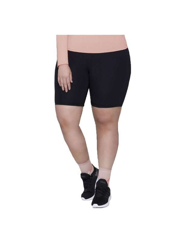 Selene - Bermuda Selene Básica Fitness Plus Size Feminina - Preto Preto