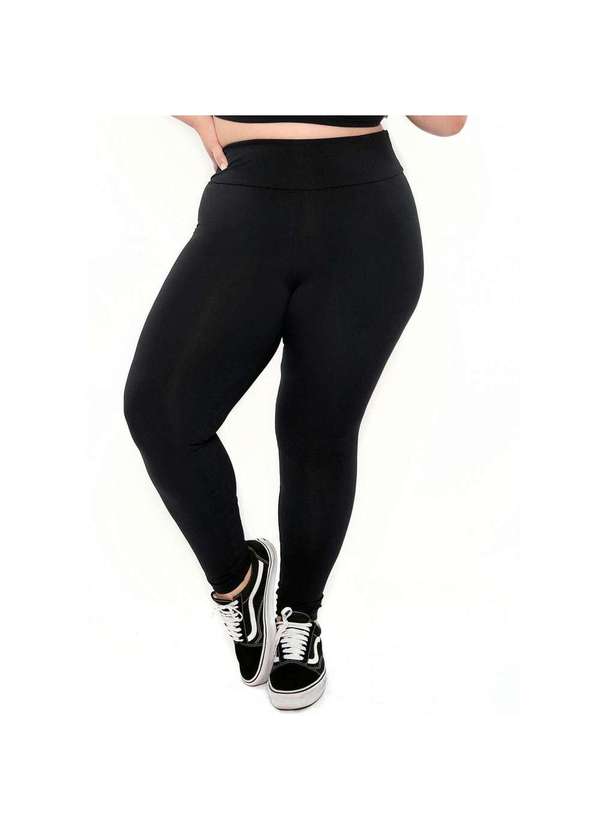 Selene - Calça Legging Selene Básica Fitness Plus Size Feminina - Preto Preto