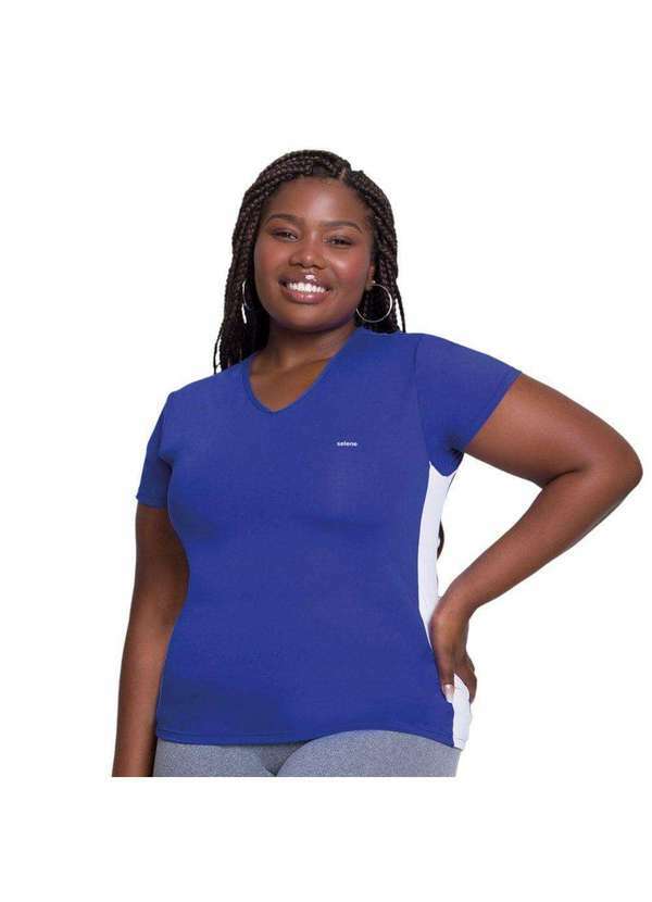 Selene - Camiseta Selene Sport Plus Size Feminina Azul