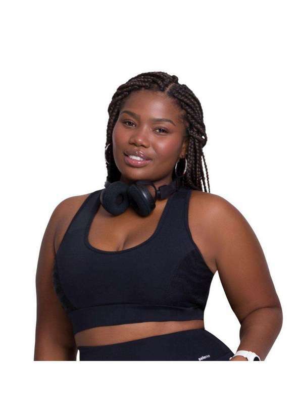 Selene - Top Selene com Recorte Plus Size Feminino Preto