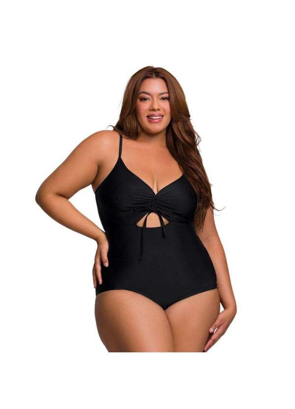 Selene - Maiô Selene com Recorte Plus Size Feminino Preto