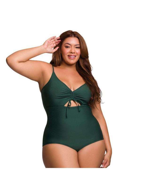 Selene - Maiô Selene com Recorte Plus Size Feminino Verde