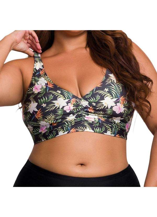Selene - Top Biquíni Selene Regata Plus Size Feminino Preto 2