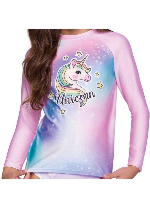 Selene - Camisa Selene Manga Longa Uv Infantil Rosa 2