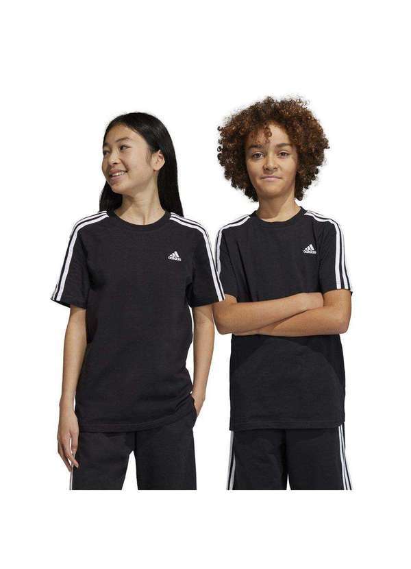 Adidas - Camiseta Adidas Essentials 3 Stripes Infantil Preto