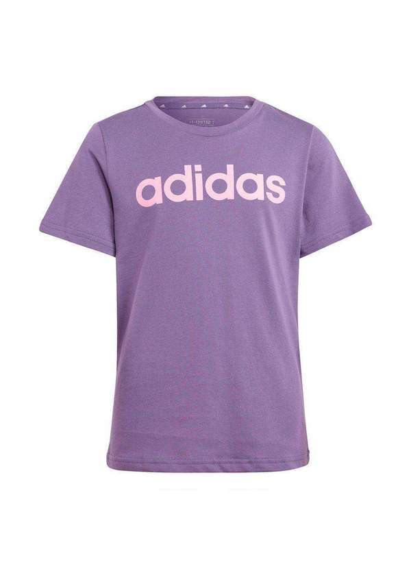 Adidas - Camiseta Adidas Essentials Logo Linear Infantil Roxo