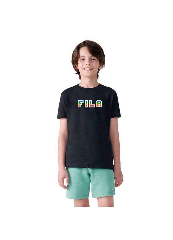 Fila - Camiseta Fila Letter Fun Infantil Preto