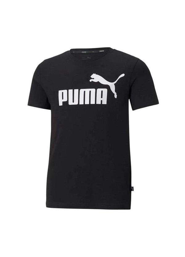 Puma - Camiseta Puma Essentials Logo Infantil Preto