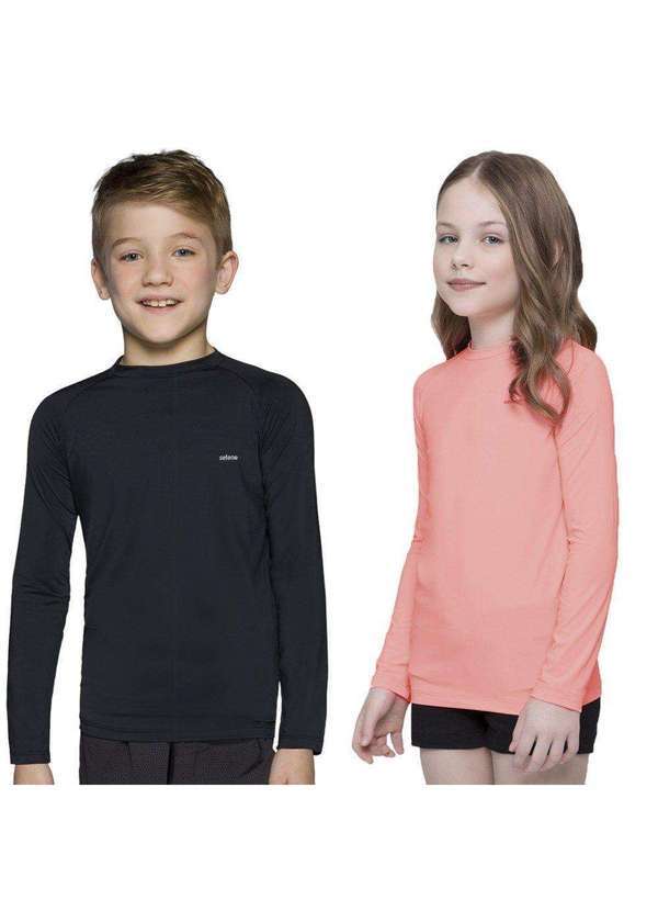 Selene - Kit 2 Camisas Térmicas Selene Proteção Uv50 Infantil Preto