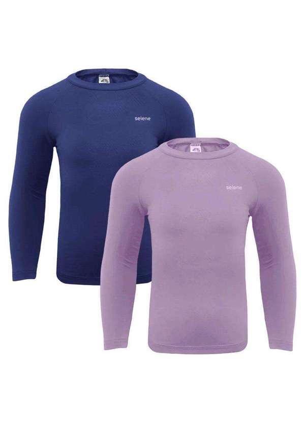 Selene - Kit 2 Camisas Térmicas Selene Proteção Uv50 Infantl Rosa