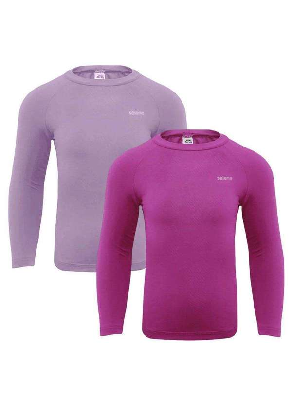 Selene - Kit 2 Camisas Térmicas Selene Proteção Uv50 Infantl Rosa