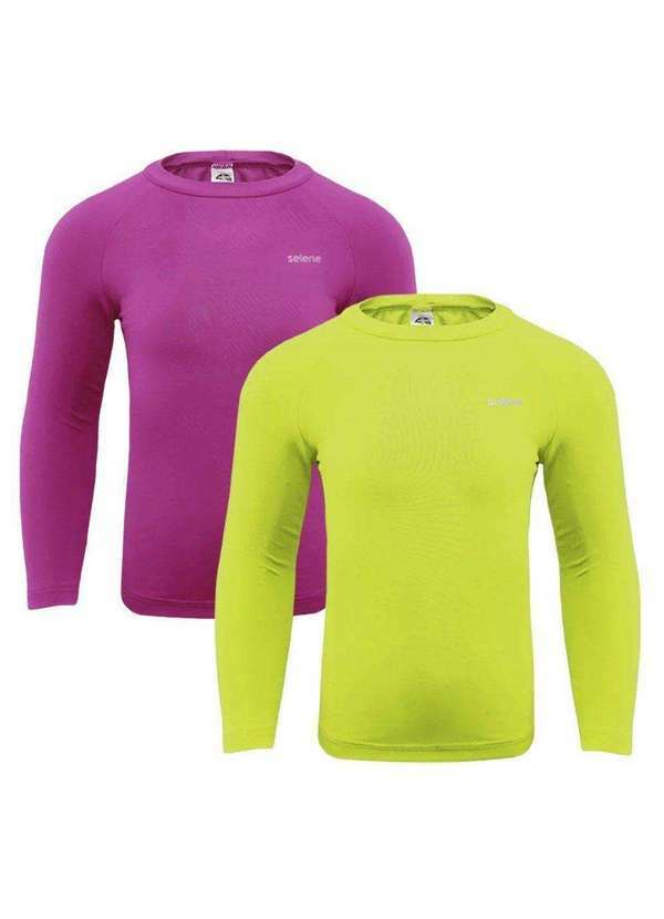 Selene - Kit 2 Camisas Térmicas Selene Proteção Uv50 Juvenil Amarelo
