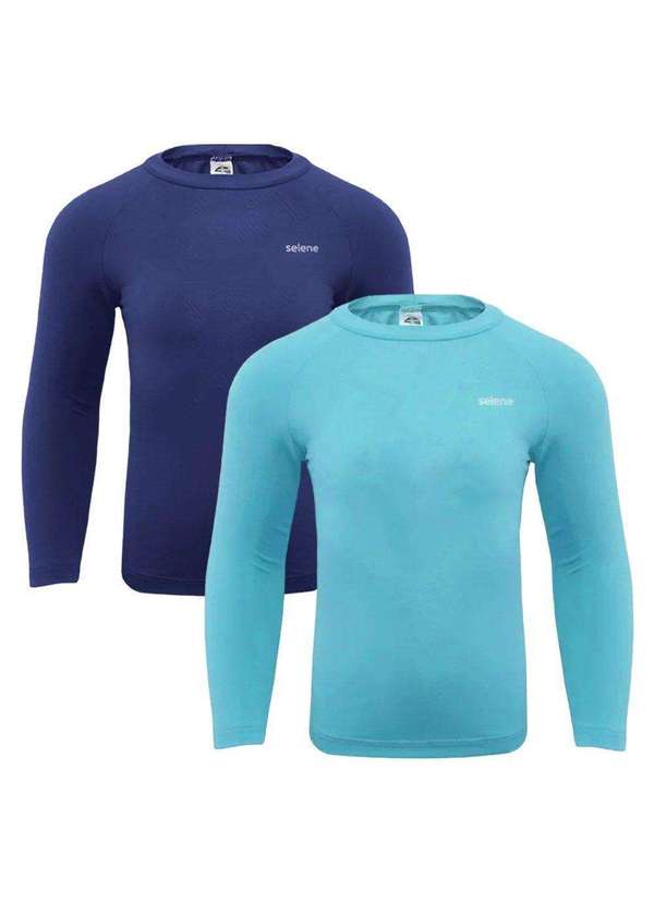 Selene - Kit 2 Camisas Térmicas Selene Proteção Uv50 Juvenil Azul 1