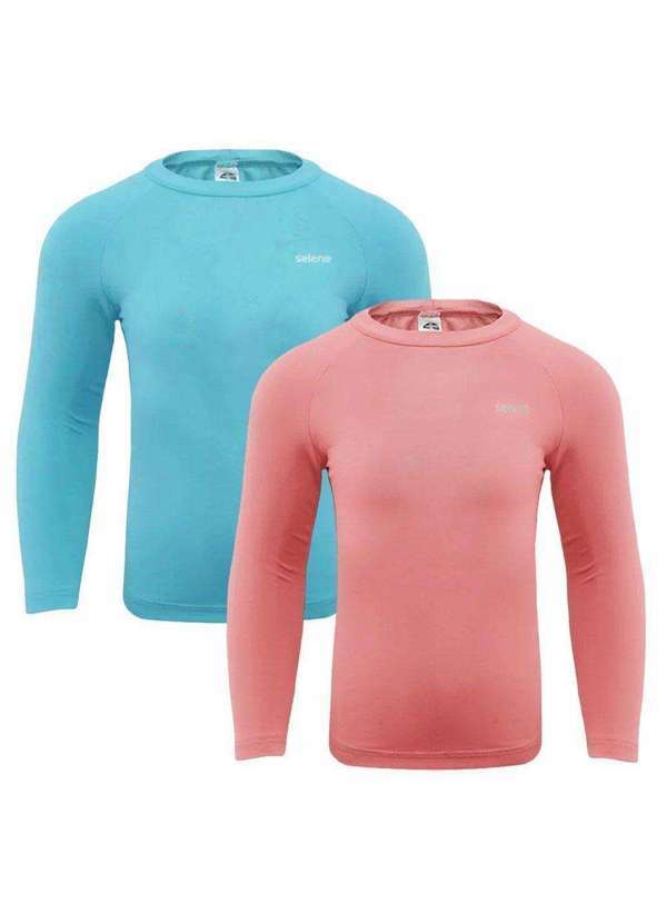 Selene - Kit 2 Camisas Térmicas Selene Proteção Uv50 Juvenil Azul
