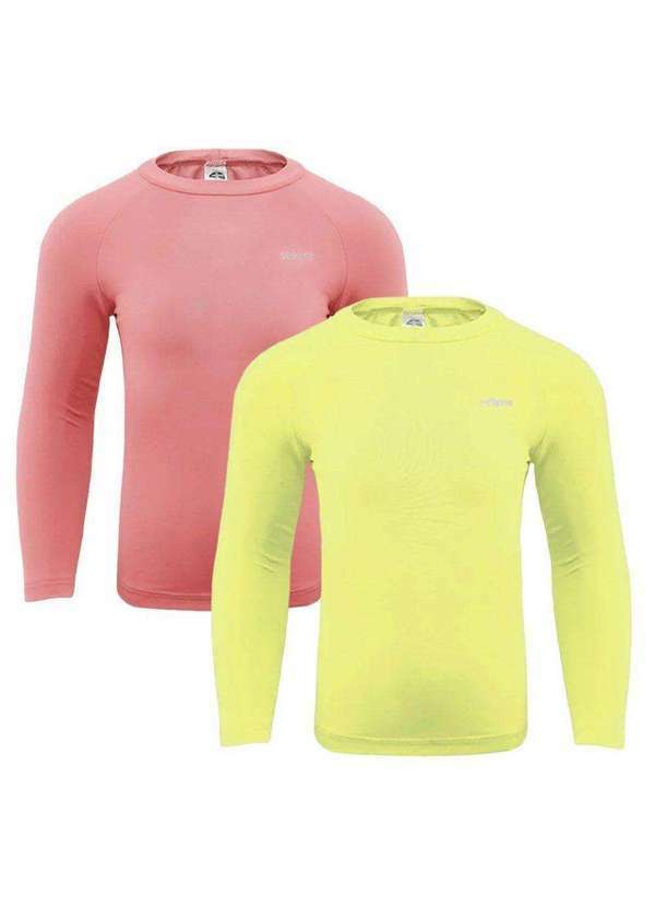 Selene - Kit 2 Camisas Térmicas Selene Proteção Uv50 Juvenil Laranja