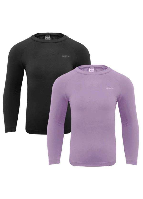 Selene - Kit 2 Camisas Térmicas Selene Proteção Uv50 Juvenil Preto