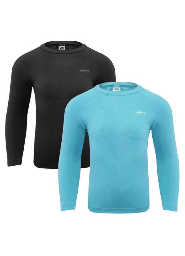 Selene - Kit 2 Camisas Térmicas Selene Proteção Uv50 Juvenil Preto 1