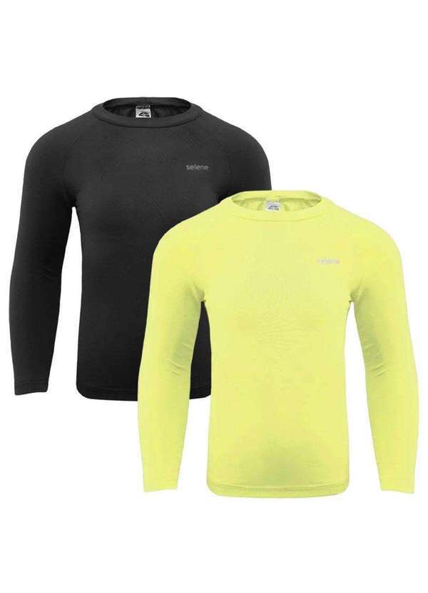 Selene - Kit 2 Camisas Térmicas Selene Proteção Uv50 Juvenil Preto
