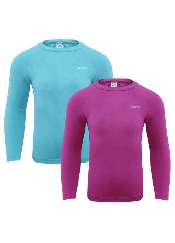 Selene - Kit 2 Camisas Térmicas Selene Proteção Uv50 Juvenil Rosa