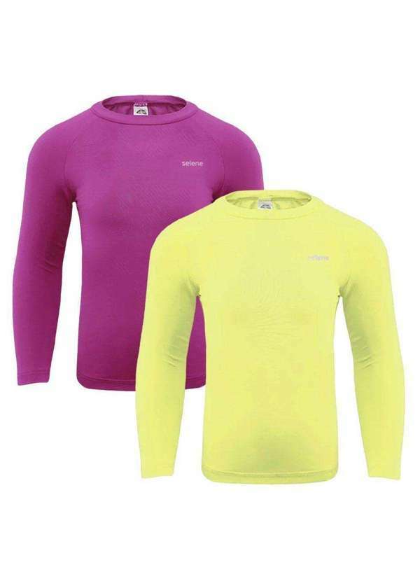 Selene - Kit 2 Camisas Térmicas Selene Proteção Uv50 Juvenil Rosa