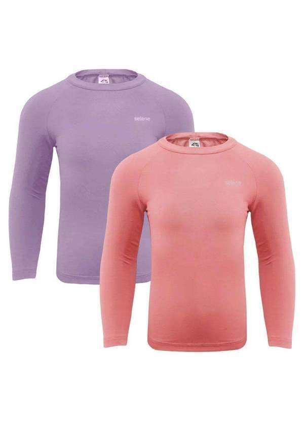Selene - Kit 2 Camisas Térmicas Selene Proteção Uv50 Juvenil Roxo