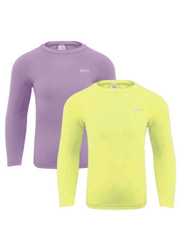 Selene - Kit 2 Camisas Térmicas Selene Proteção Uv50 Juvenil Roxo