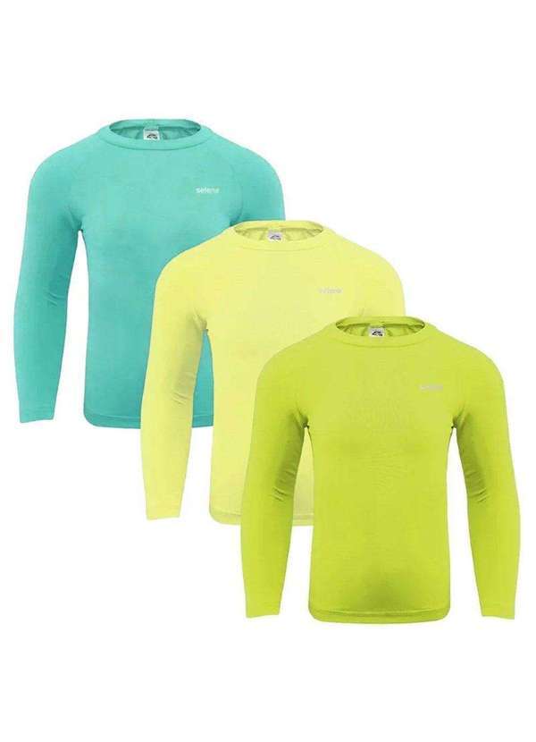 Selene - Kit 3 Camisas Térmicas Selene Proteção Uv50 Infantil Amarelo