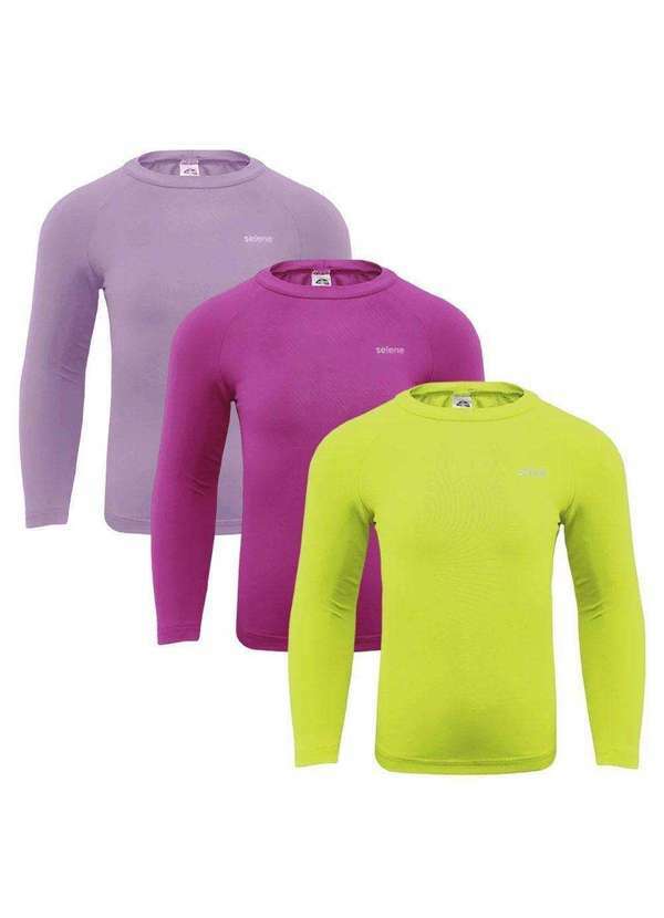 Selene - Kit 3 Camisas Térmicas Selene Proteção Uv50 Infantl Amarelo