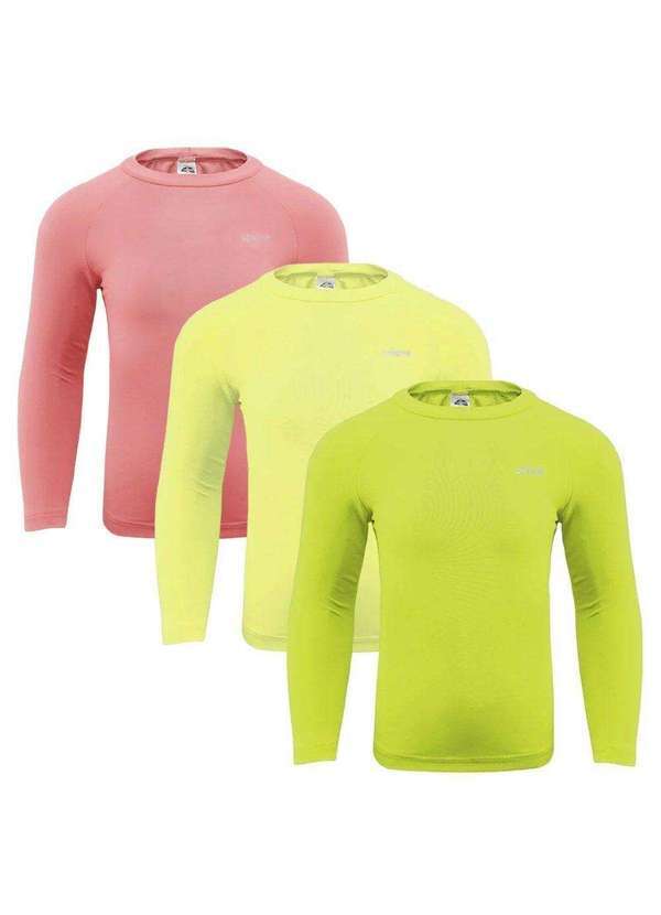Selene - Kit 3 Camisas Térmicas Selene Proteção Uv50 Infantl Amarelo
