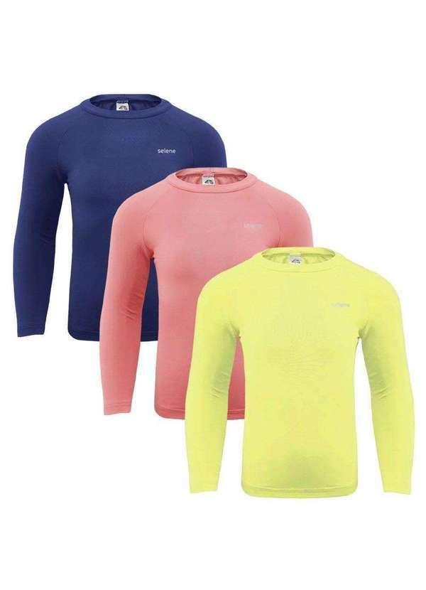 Selene - Kit 3 Camisas Térmicas Selene Proteção Uv50 Infantl Laranja
