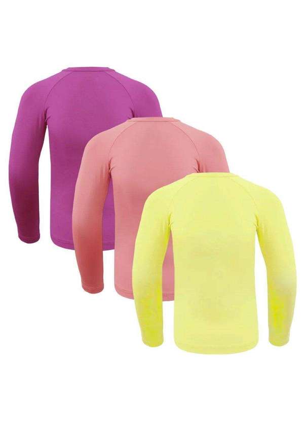 Selene - Kit 3 Camisas Térmicas Selene Proteção Uv50 Infantl Rosa 2