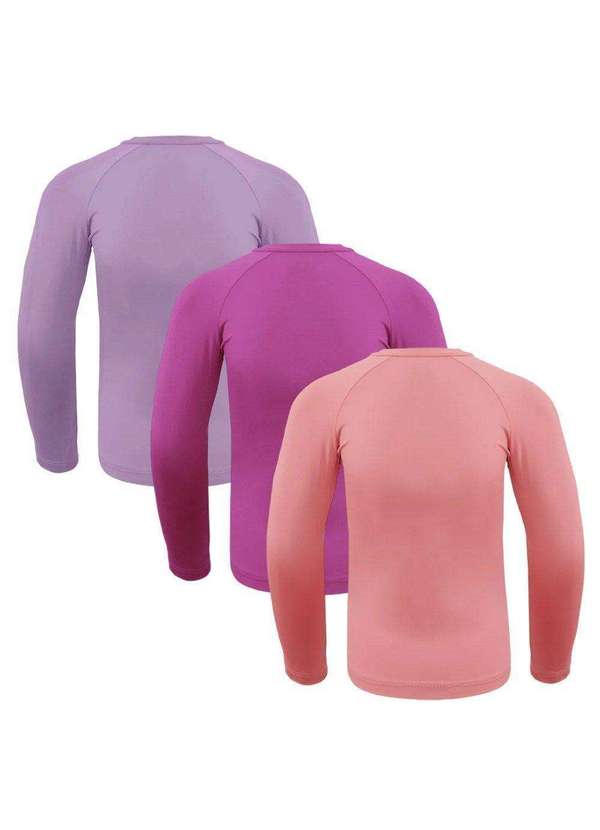 Selene - Kit 3 Camisas Térmicas Selene Proteção Uv50 Juvenil Rosa 2