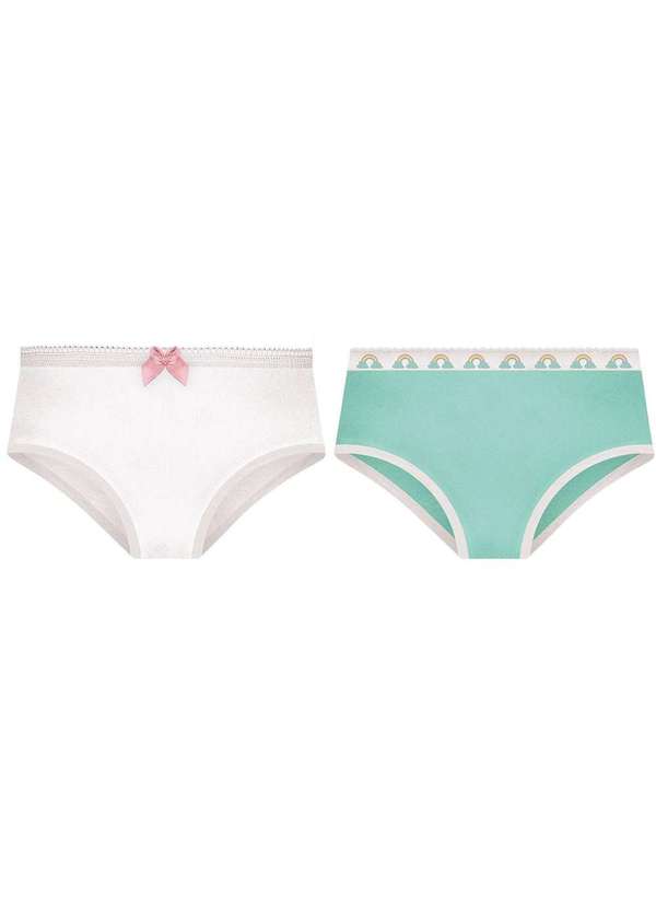 Selene - Kit 2 Calcinhas Selene Algodão Infantil Verde