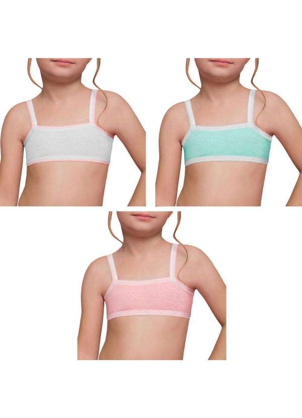 Selene - Kit 3 Tops Selene Infantil Branco