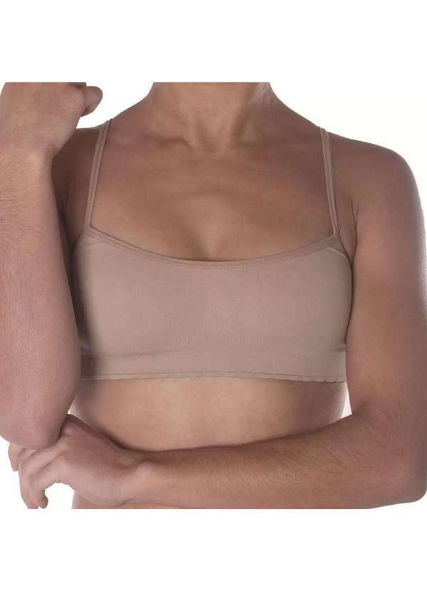 Selene - Top Selene sem Costura Infantil - Chocolate Bege