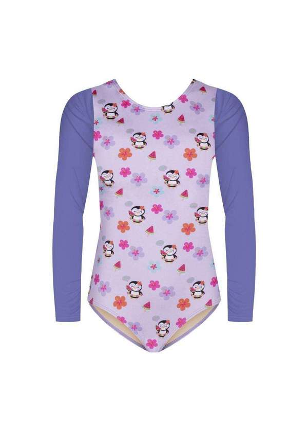 Selene - Maiô Selene Manga Longa Estampado Infantil Roxo