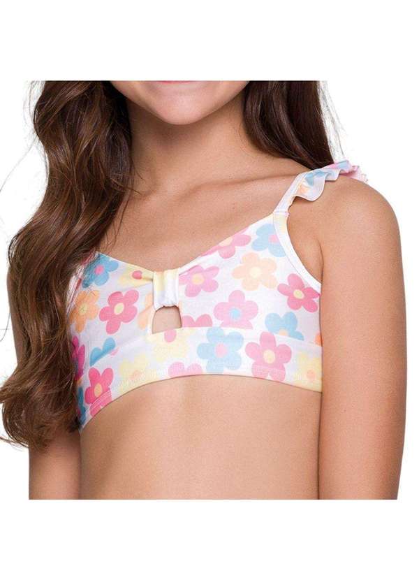 Selene - Top Biquíni Selene com Babado Infantil Branco 2