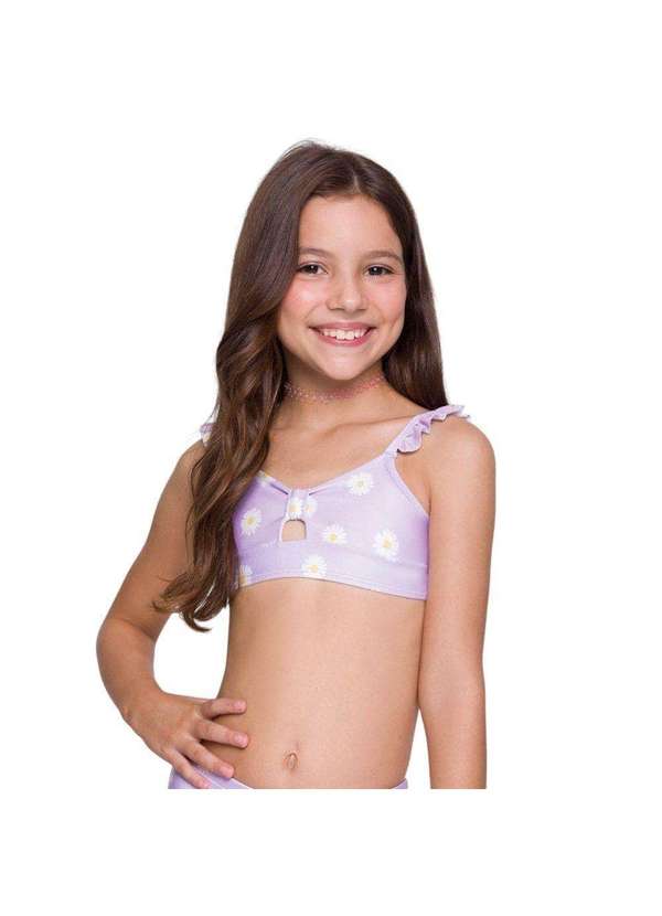 Selene - Top Biquíni Selene com Babado Infantil Roxo