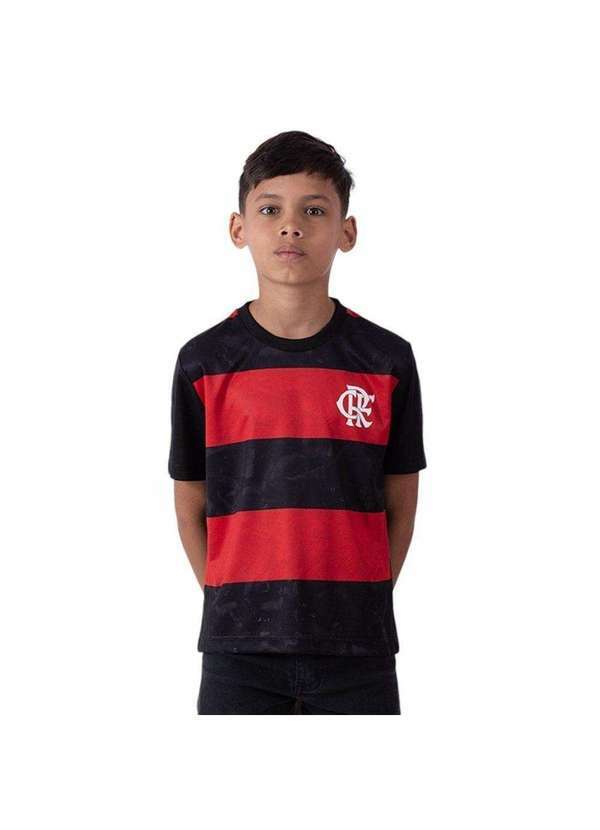 Braziline - Camisa Braziline Flamengo Torcer Infantil Preto