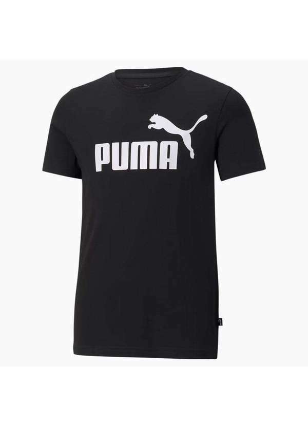 Puma - Camiseta Puma Essentials Logo Infantil Preto